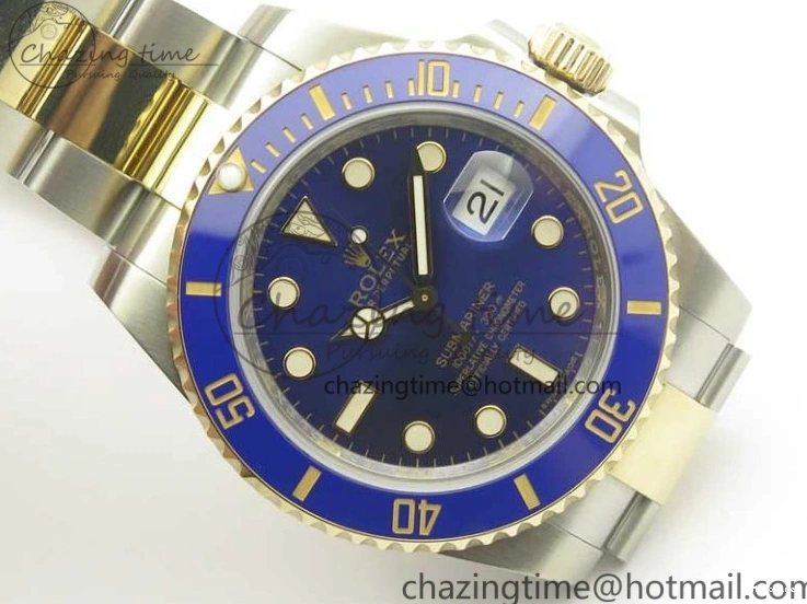 MiroTime 0410 Affordable Submariner 116613 LB Noob 1:1 Best Edition YG Wrapped Bezel Blue Dial on SS YG Bracelet A2836 V 3413